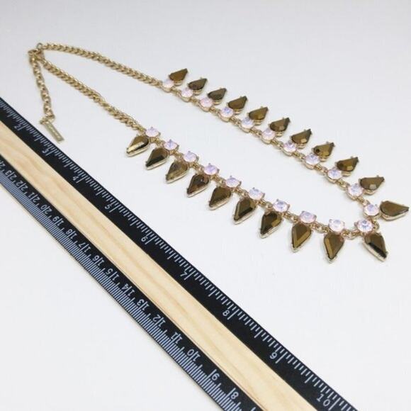 Pink Faux Opal Gold Rhinestone Necklace, Beautiful Bling, Mythologie, 21 Inches - Picture 6 of 8